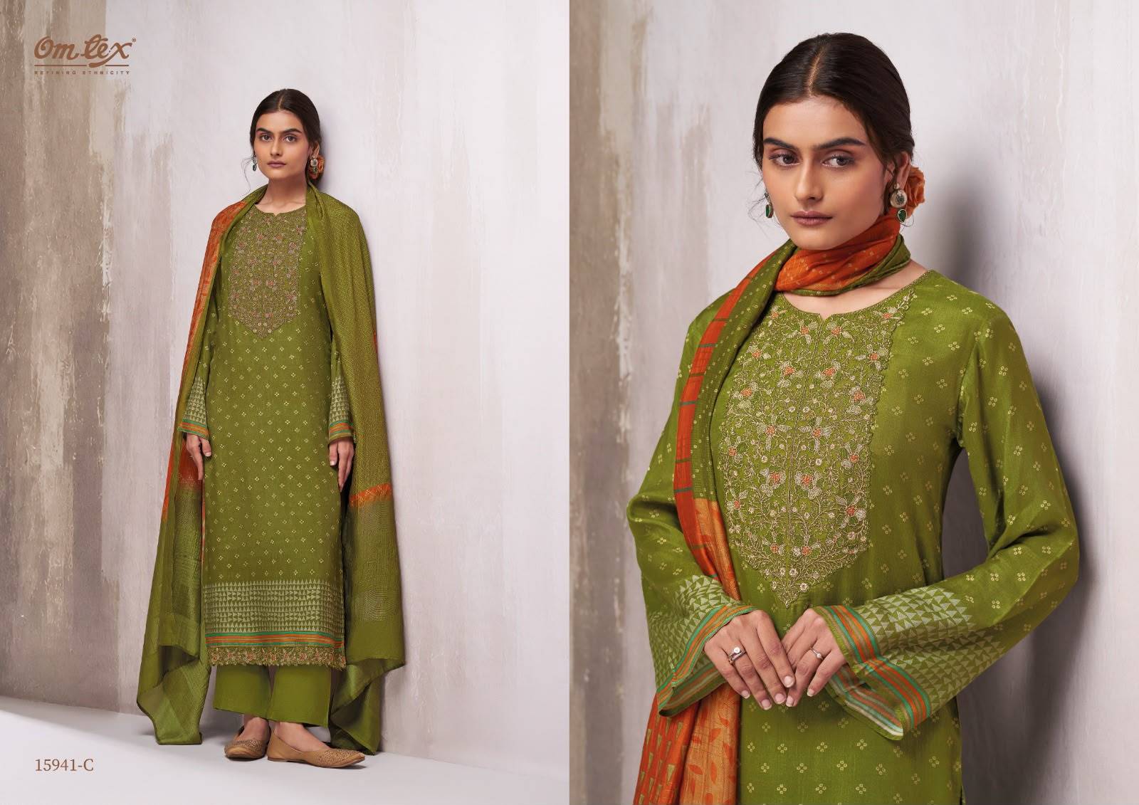 GINEVRA By Om Tex 15941 Series Beautiful Festive Suits Stylish Colorful Fancy Casual Wear & Ethnic Wear Muslin Silk Dresses At Wholesale Price